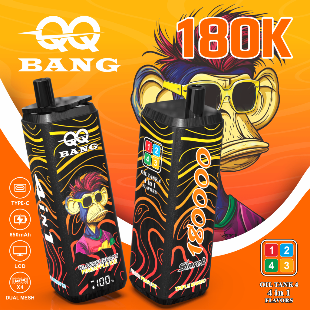 QQ BANG 180K Puffs Prefilled Hookah Vape | Rechargeable
