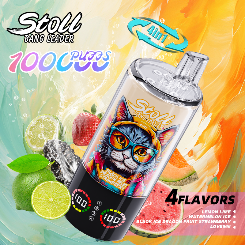 Bang Leader 100K Puffs 4-in-1 Prefilled Vape | 4 Flavors in 1 Device, Rechargeable, 3%/5%
