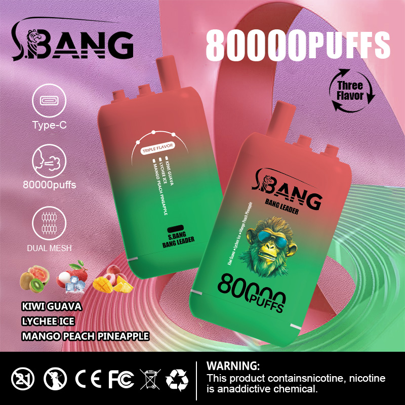 Bang Leader 80K Puffs 3-in-1 Vape | 3 Adjustable Flavors, Rechargeable
